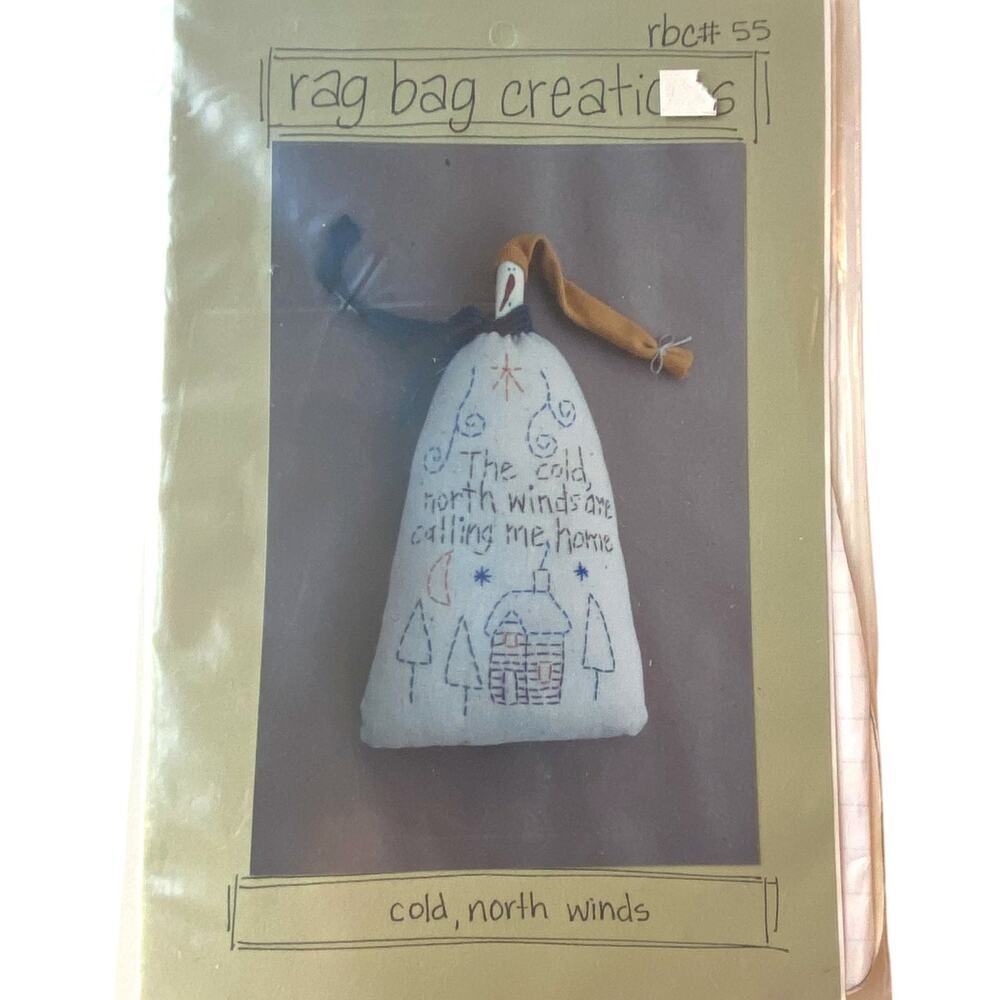 Vtg Cold North Winds Pattern 9" Doll Rag Bag Creations RBC55 Uncut Craft Folk